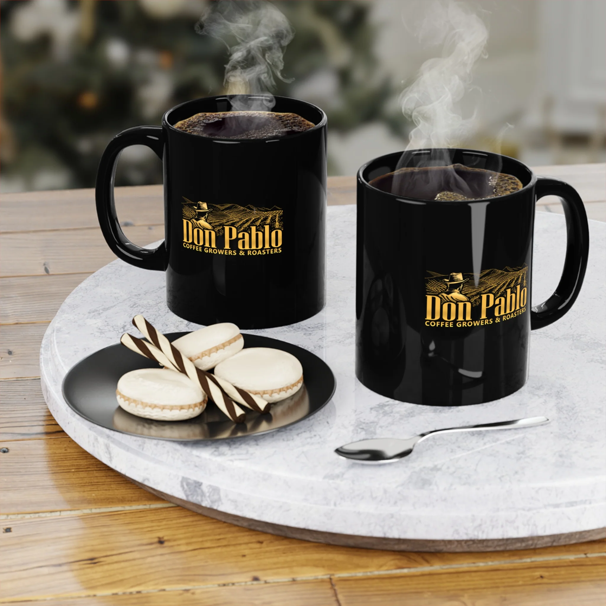 Don Pablo black and gold ceramic coffee mug - Image 3