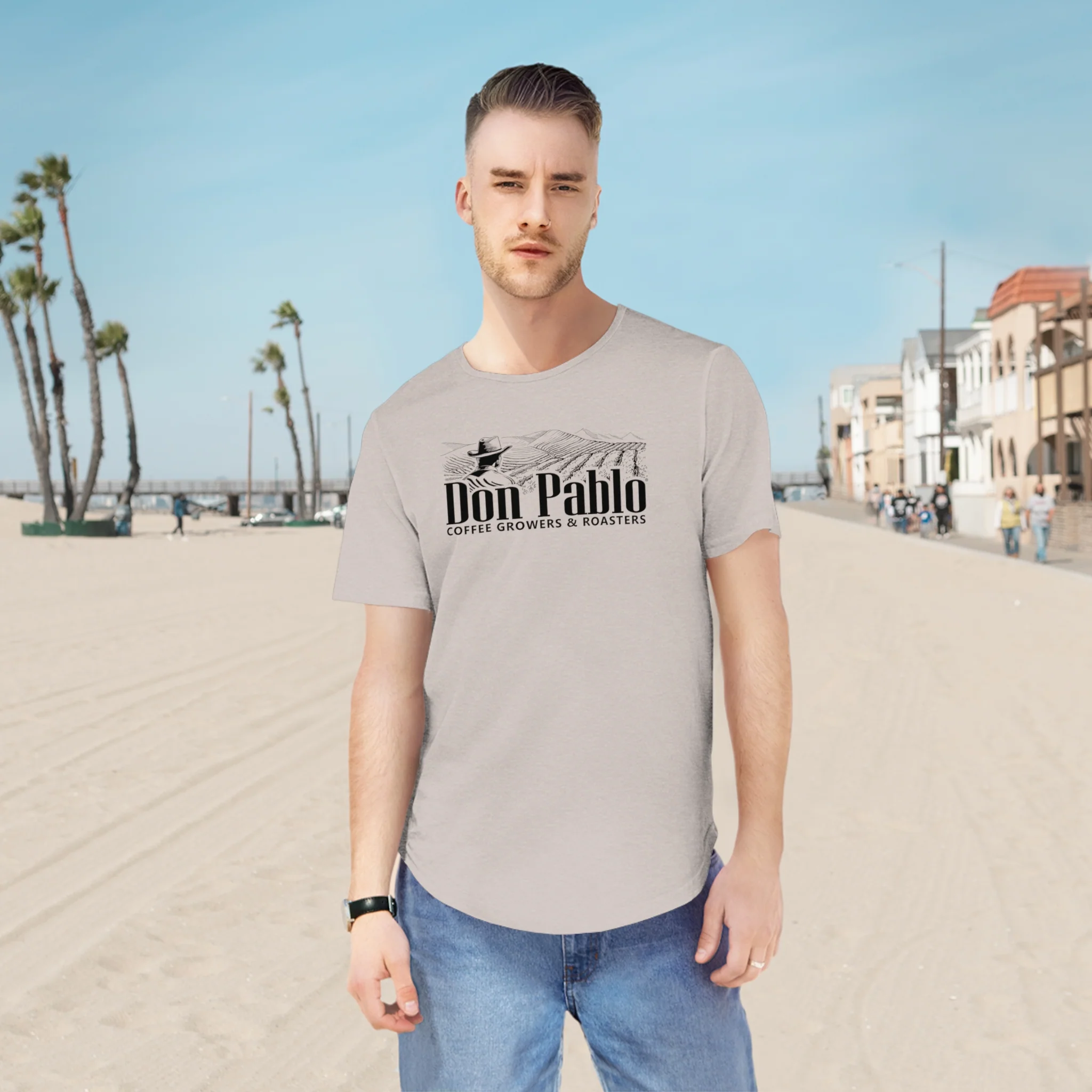 Don Pablo Coffee Cotton Curved Hem T-shirt - Image 11
