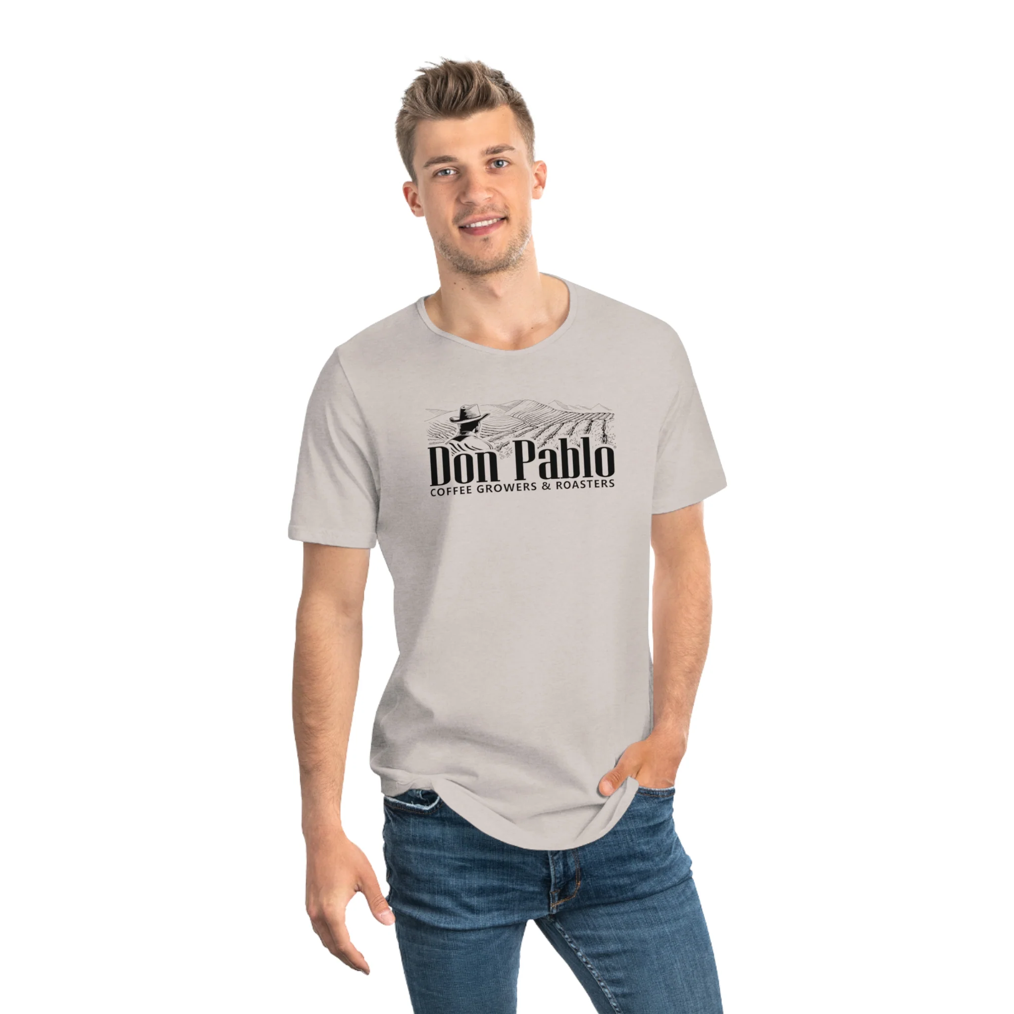 Don Pablo Coffee Cotton Curved Hem T-shirt - Image 12