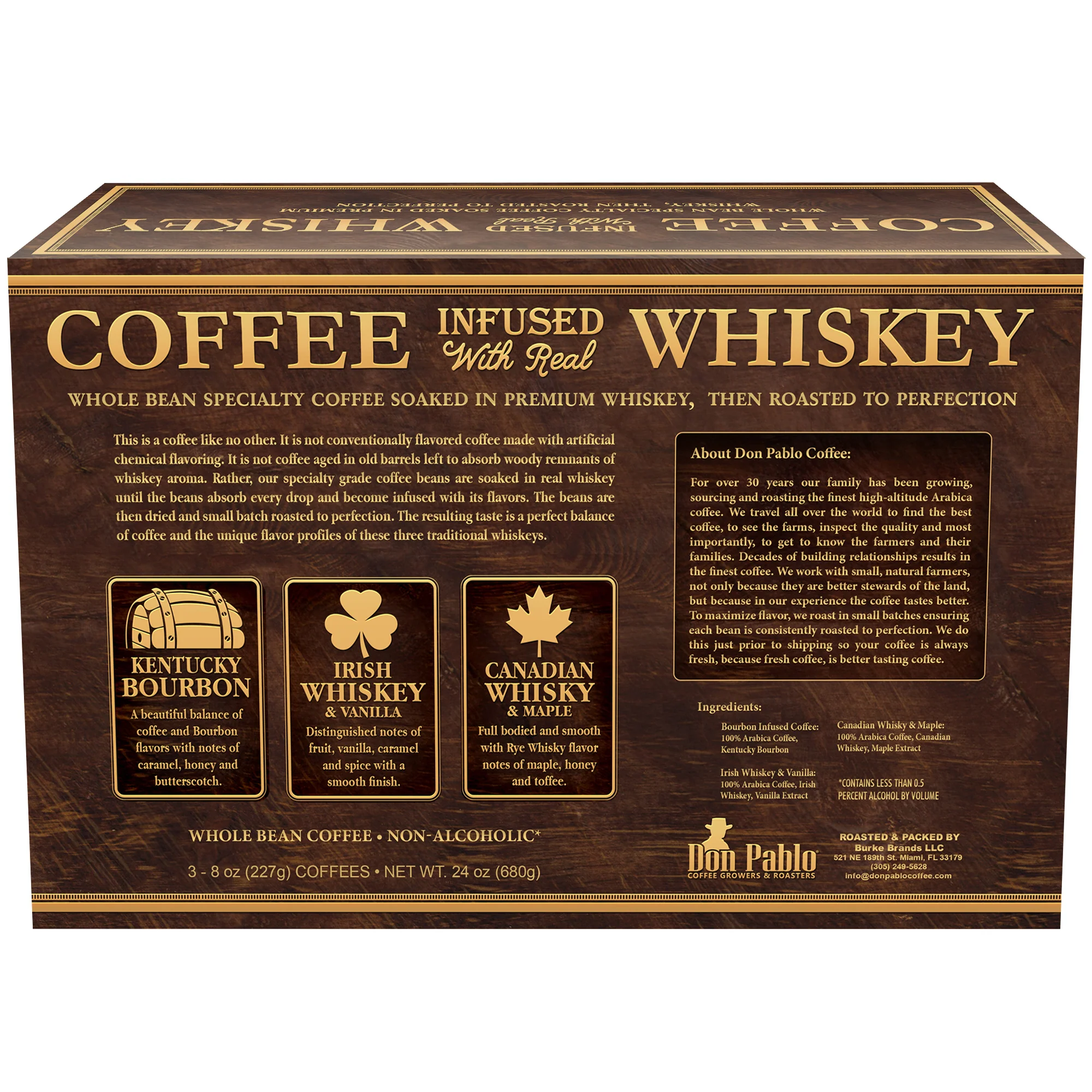 Don Pablo Whiskey Infused Coffee Gift Set - Image 3