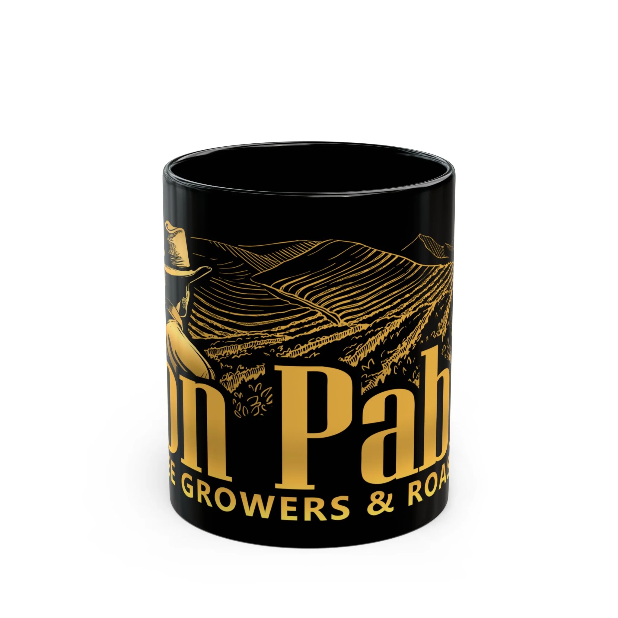 Don Pablo coffee black and gold ceramic mug - Image 3